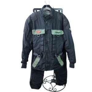 First Gear Motorcycle Riding Suit Jacket Coat Small With Over Pants 30 2 Piece